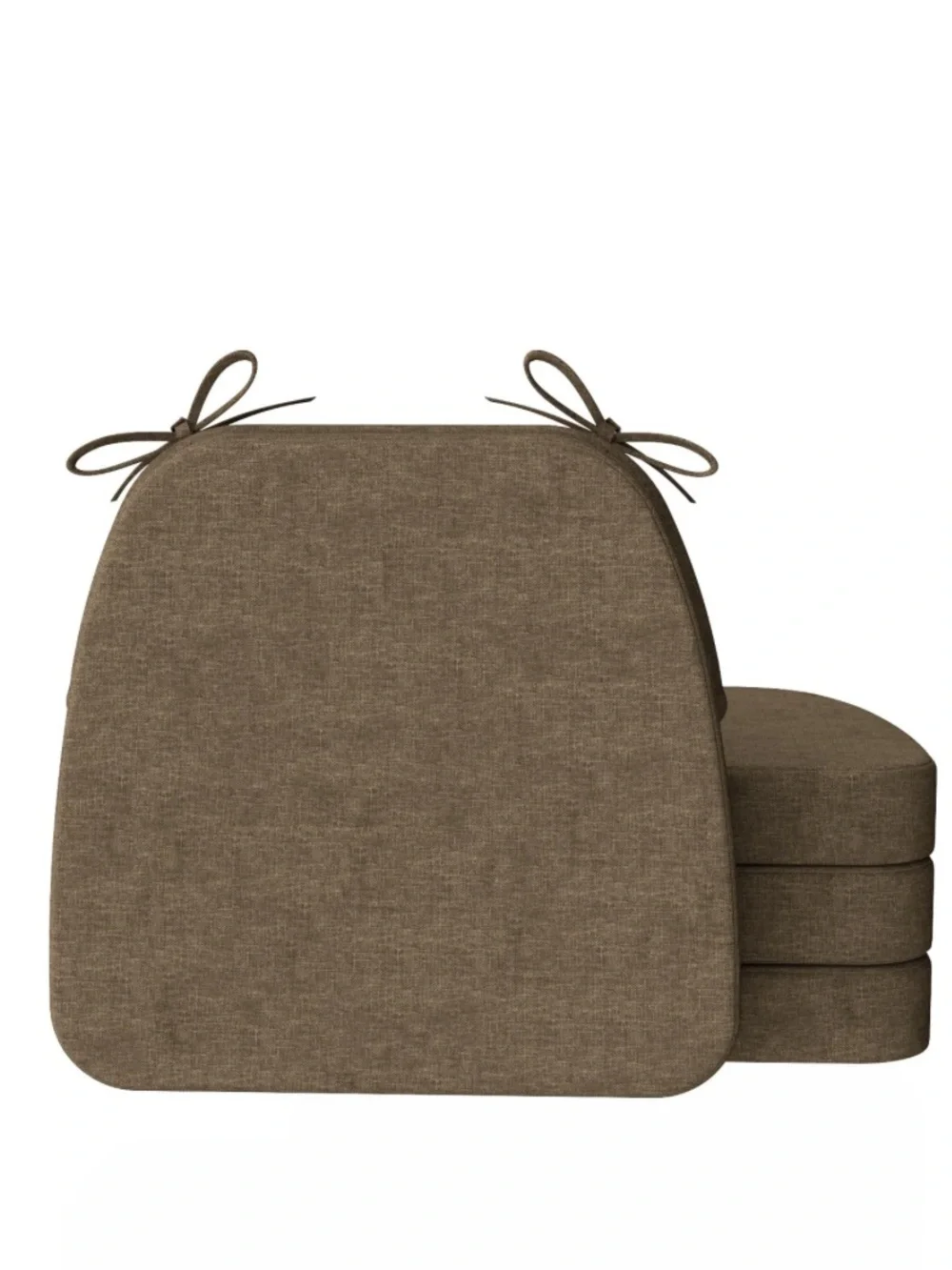 Set of 4 Taupe Chair Cushions with Ties 17x16”